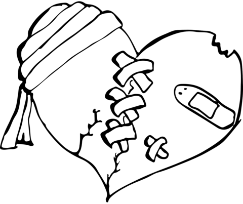 Mended Broken Heart Coloring Page